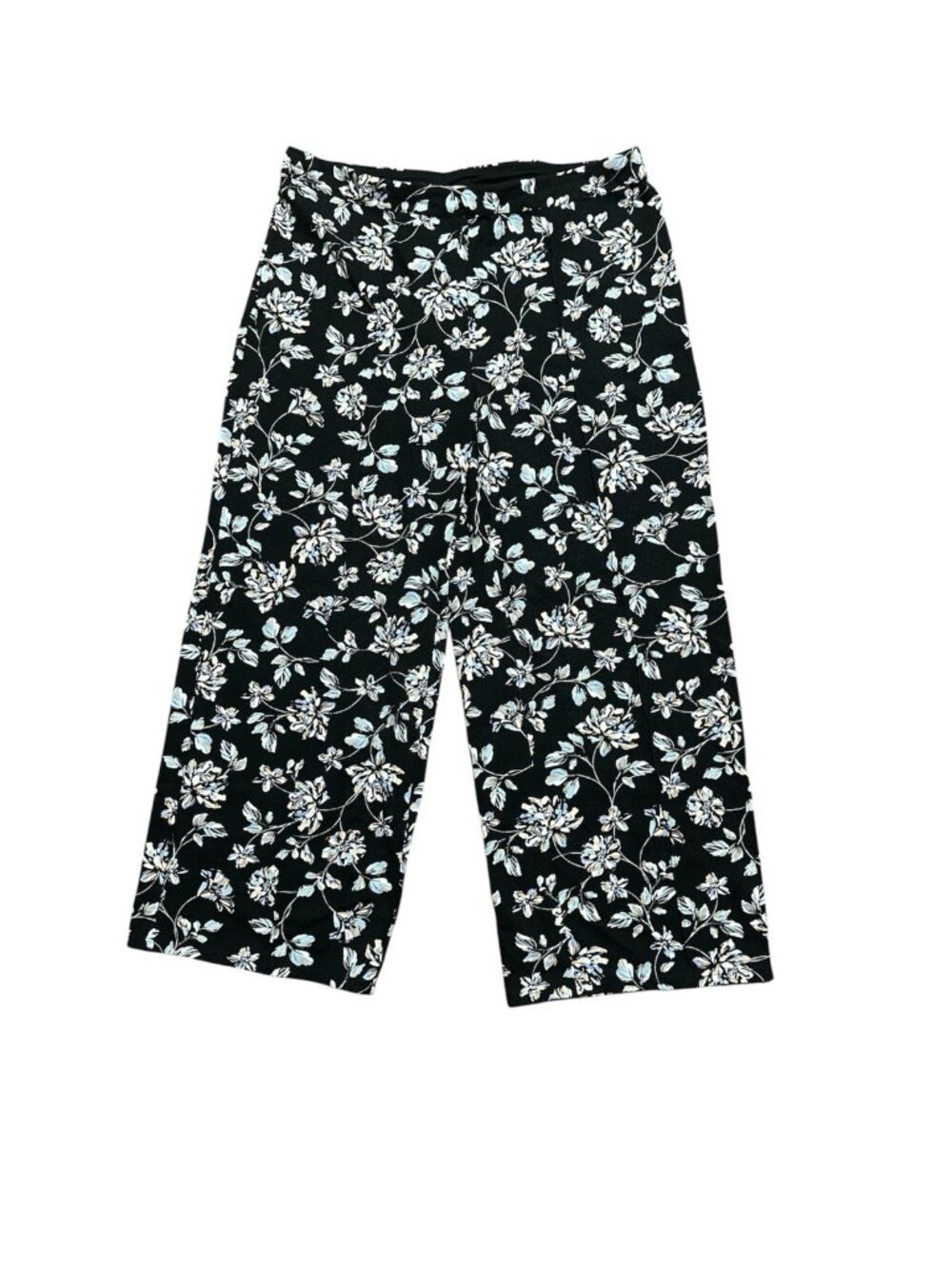 J Jill Wearever Collection Pants Size Medium Tall Crop Pull On Floral Rayon